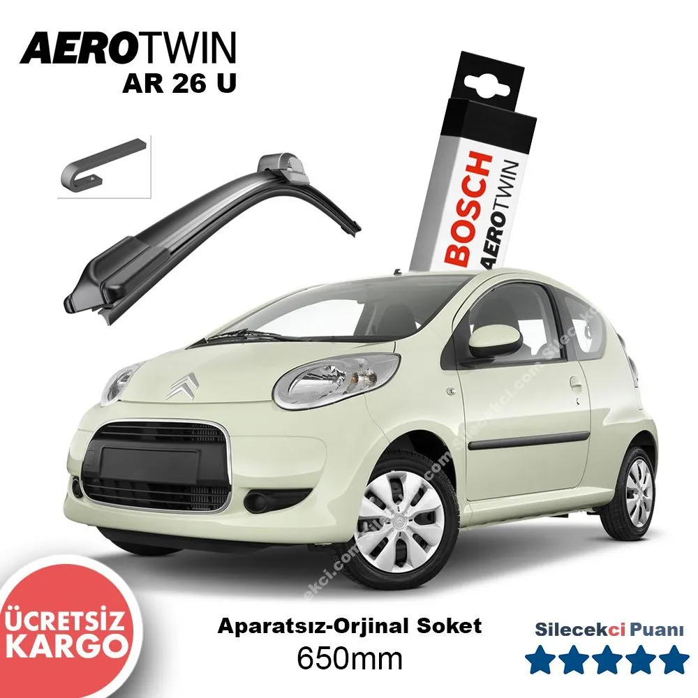 Citroen C1 Silecek Takımı (2005-2013) Bosch Aerotwin AR26U