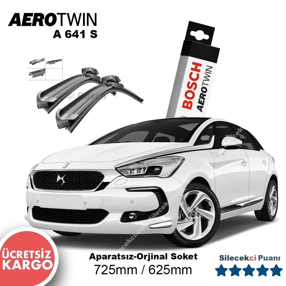 Citroen DS5 Silecek Seti (2011-2015) Bosch Aerotwin A641S
