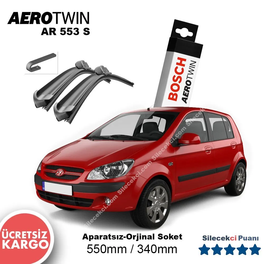 Hyundai Getz Silecek Takımı (2002-2011) Bosch Aerotwin AR553S