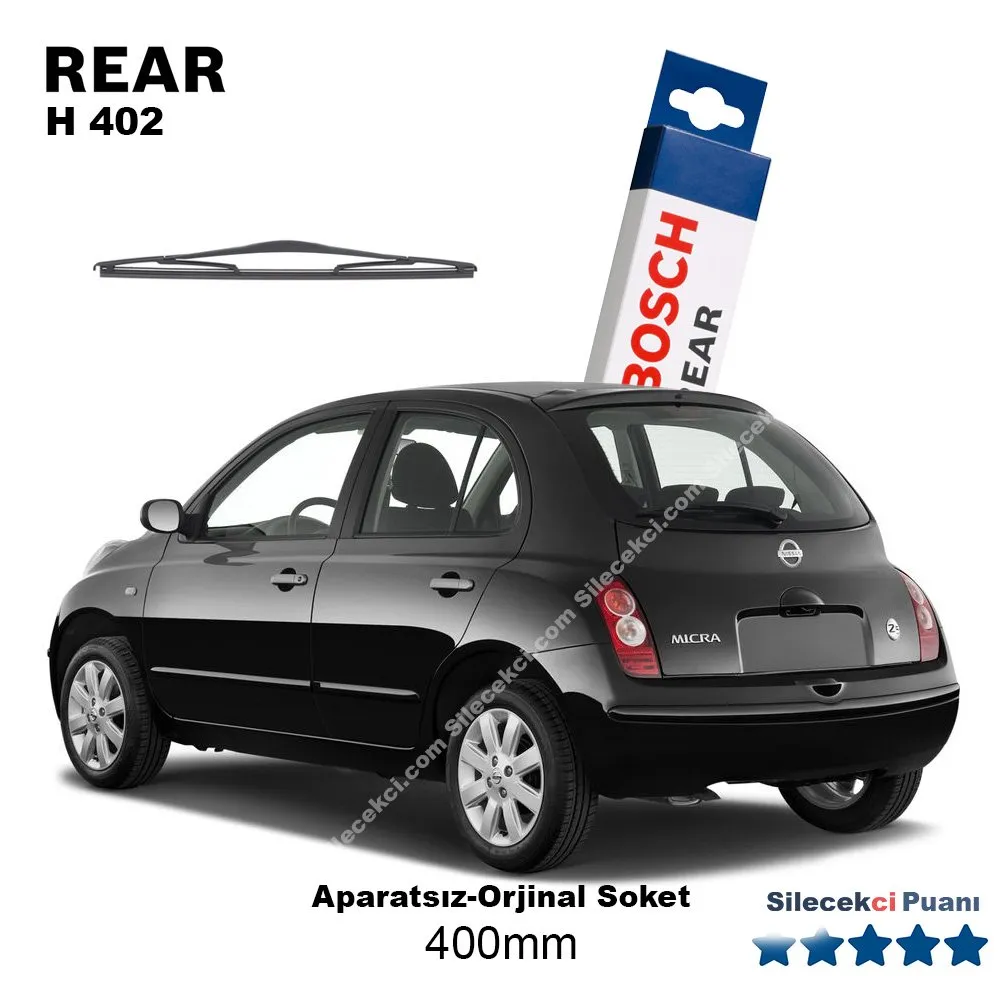 Nissan Micra Arka Silecek (2005-2010) Bosch Rear H402