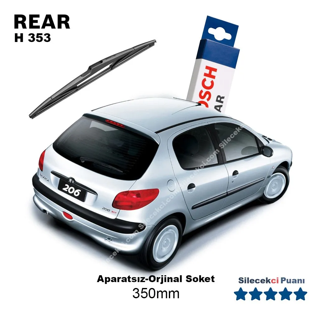 Peugeot 206 Arka Silecek (1998-2009) Bosch Rear H353