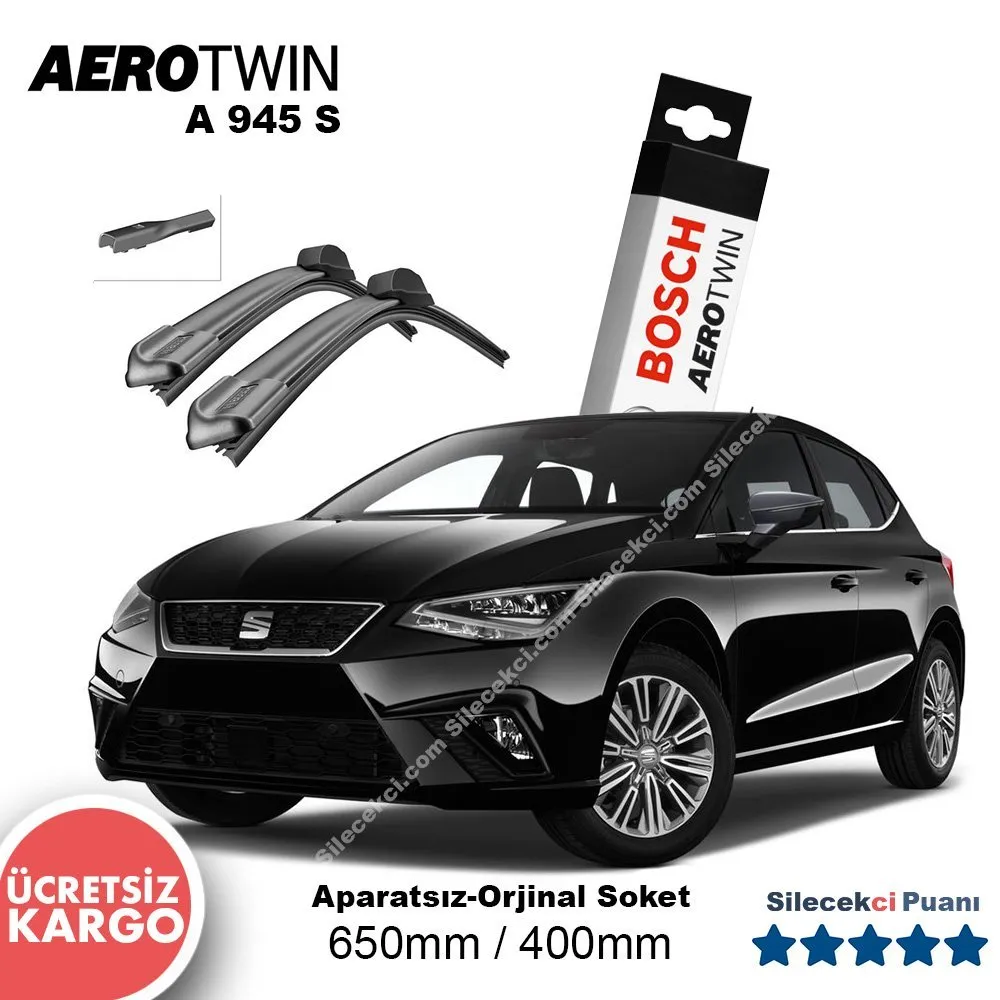 Seat İbiza Silecek Seti (2017-2021) Bosch Aerotwin A945S