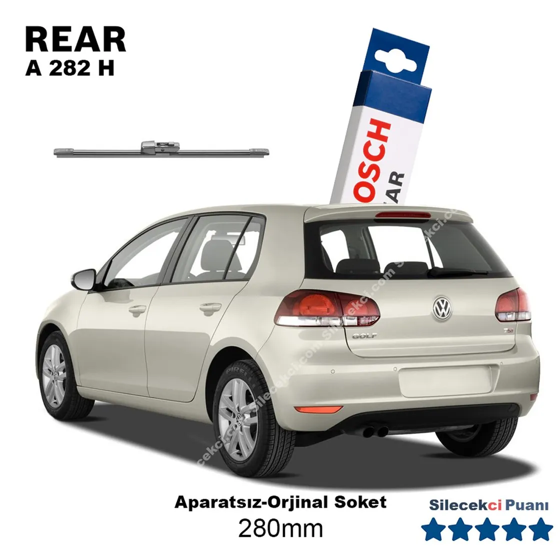 Vw Golf 6 Arka Silecek (2009-2012 5K1) Bosch Rear A282H
