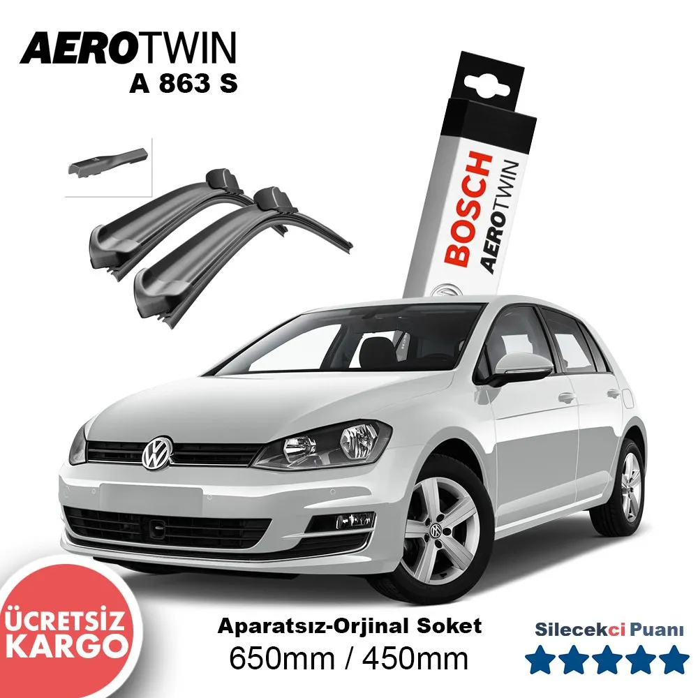 VW Golf 7 / 7.5 Silecek (2012-2021) Bosch Aerotwin A863S