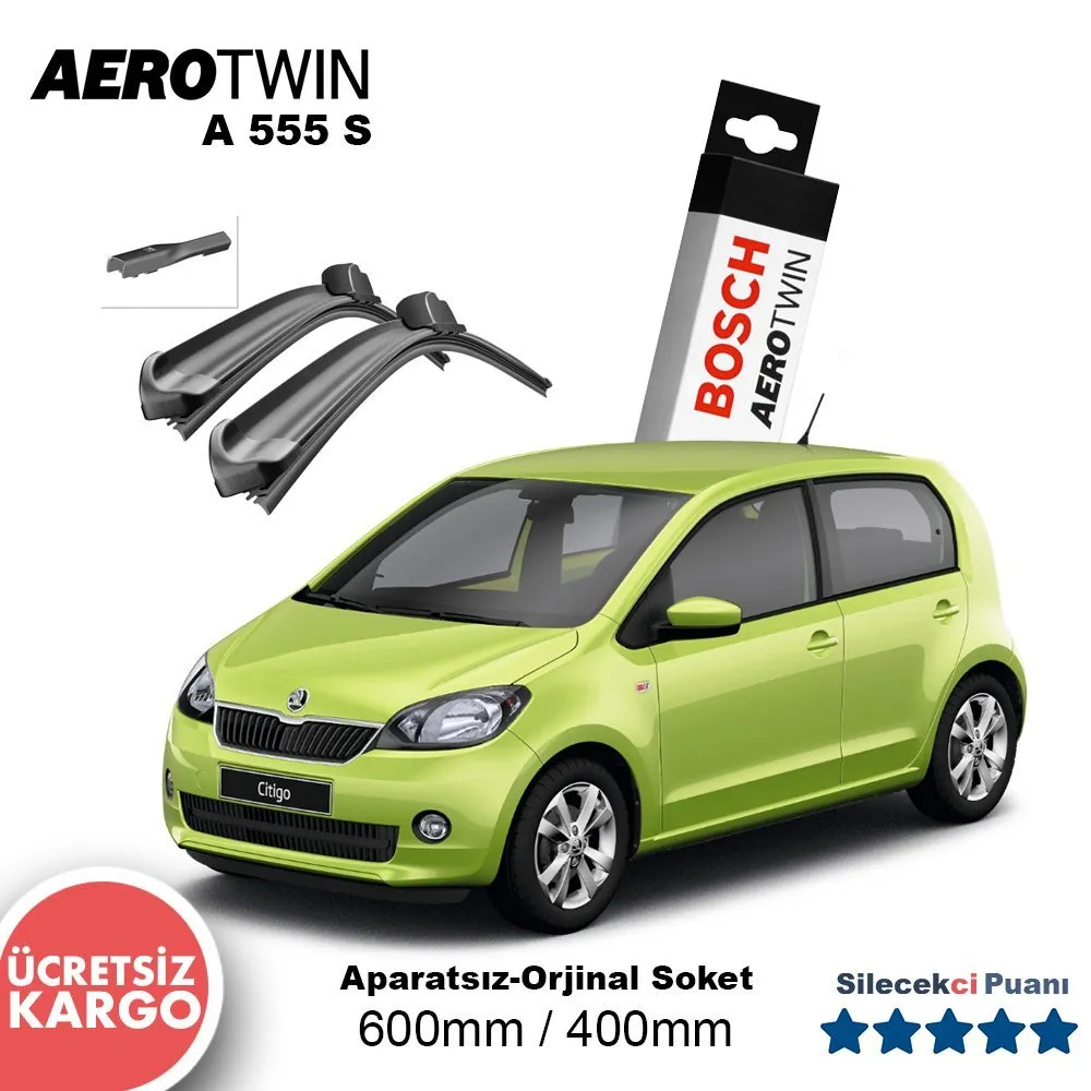 Skoda Citigo Silecek Takımı (2012-2015) Bosch Aerotwin A555S