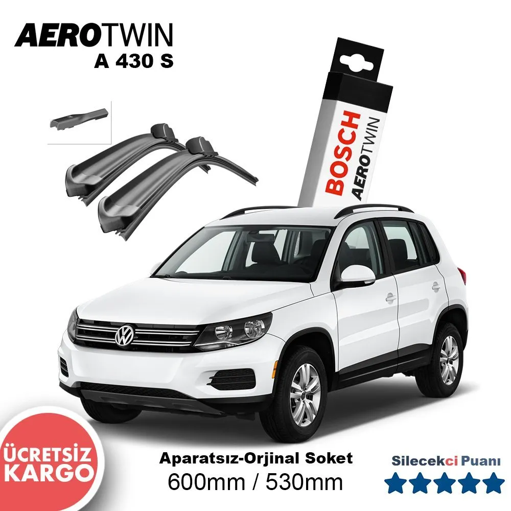 VW Tiguan Silecek Takımı (2007-2015) Bosch Aerotwin A430S