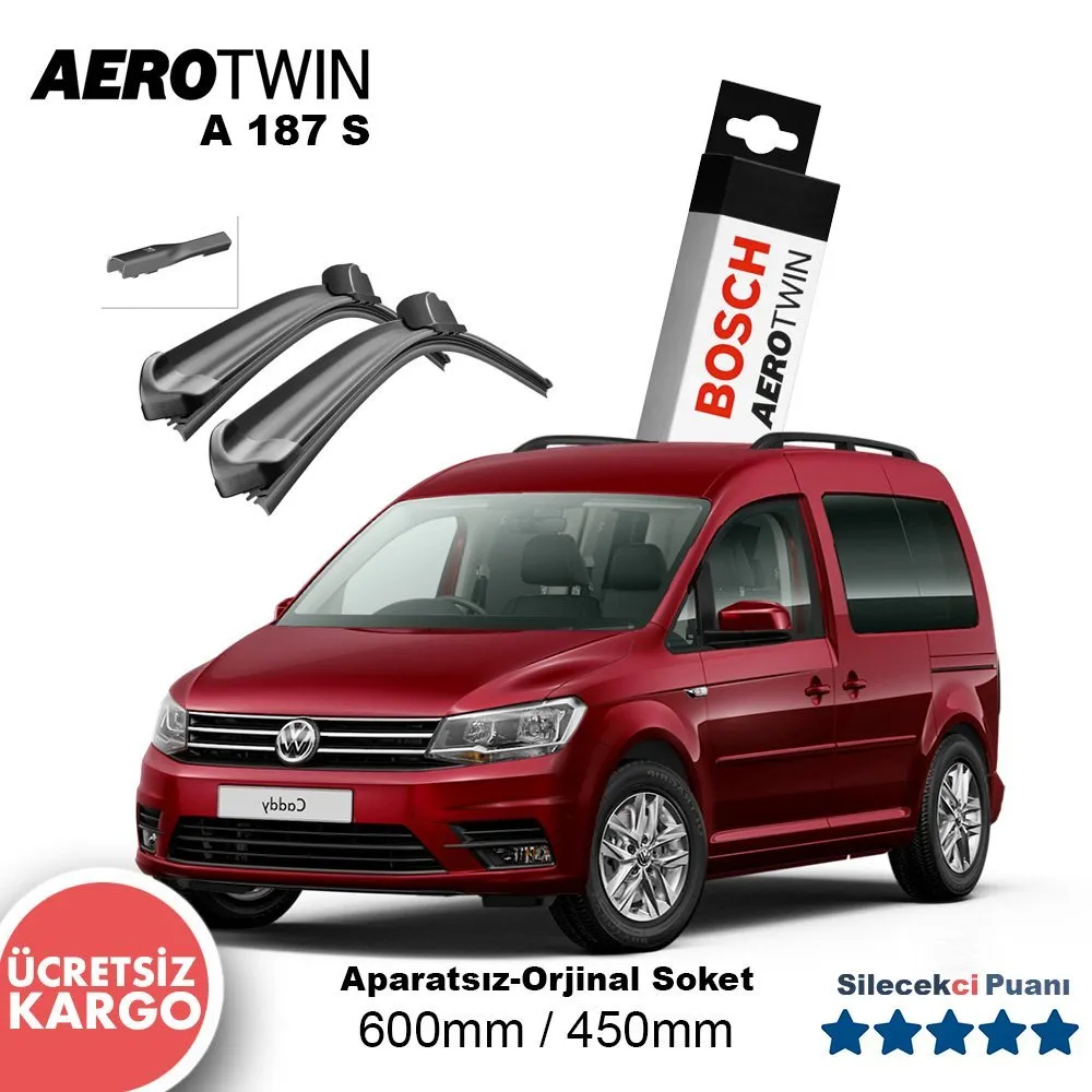 VW Caddy Silecek Takımı (2007-2017) Bosch Aerotwin A187S