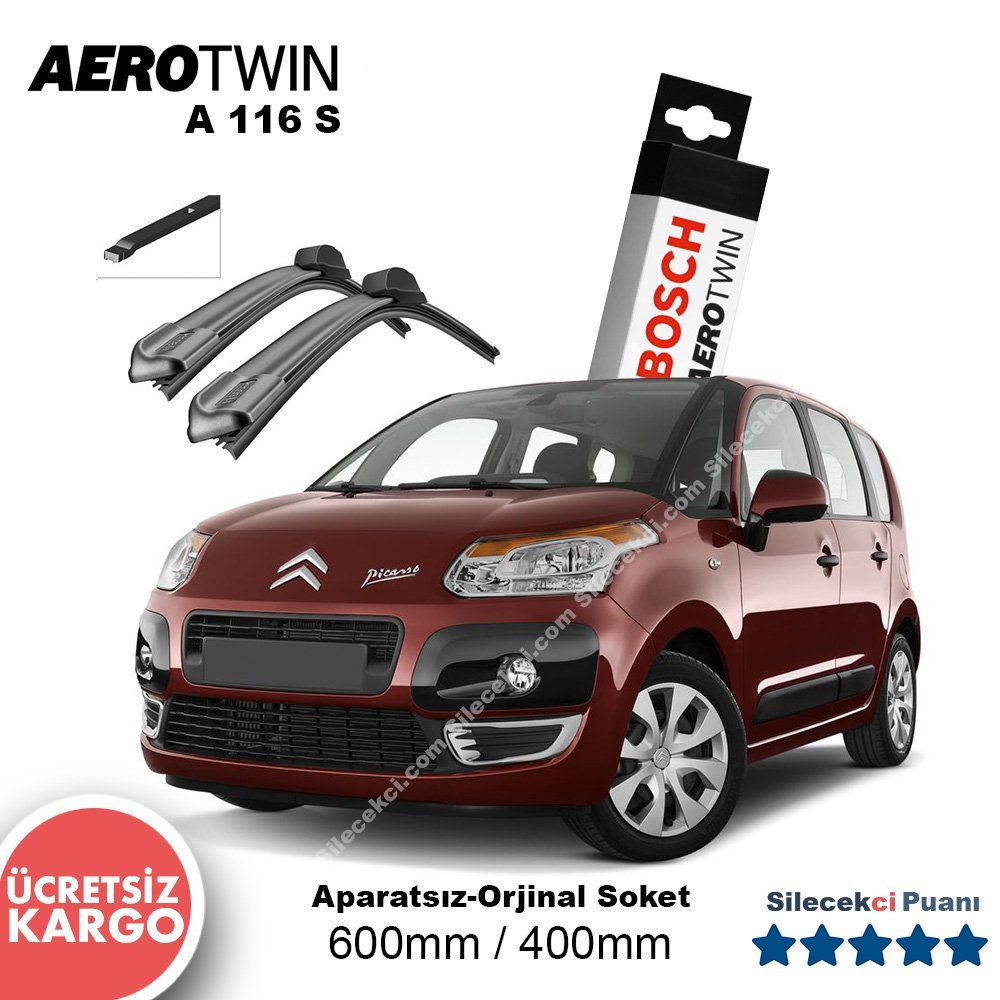 Citroen C3 Picasso Silecek (2010-2015) Bosch Aerotwin A116S