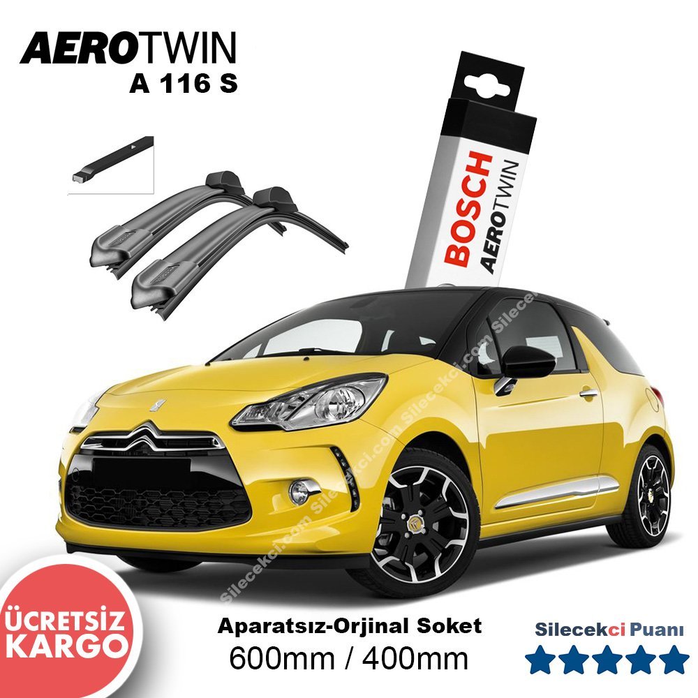 Citroen DS3 Silecek Takımı (2010-2014) Bosch Aerotwin A116S