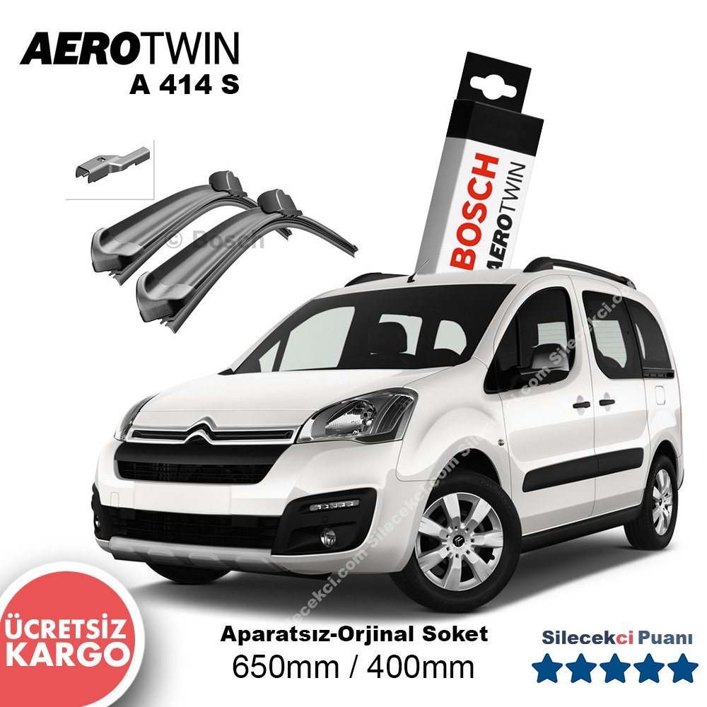 Citroen Berlingo Silecek Seti (2008-2018) Bosch Aerotwin A414S