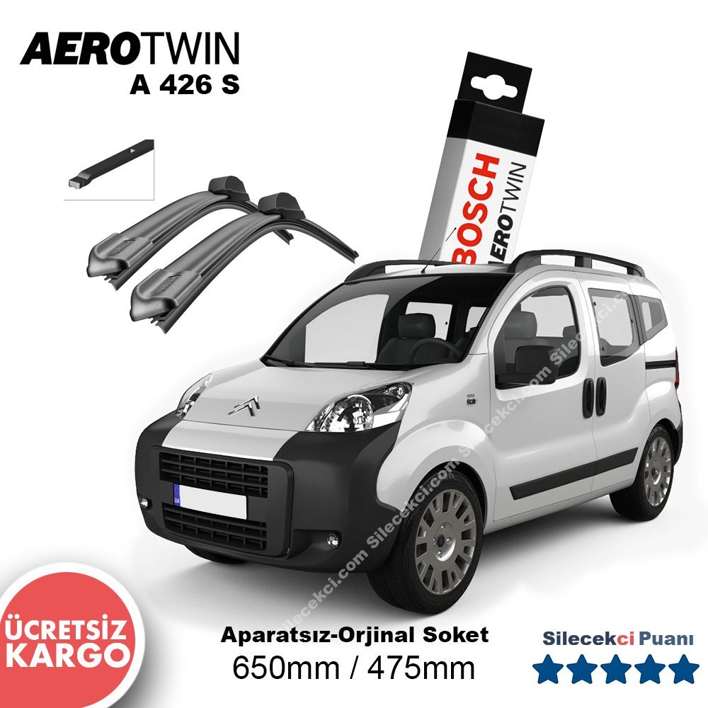 Citroen Nemo Silecek Takımı (2008-2017) Bosch Aerotwin A426S