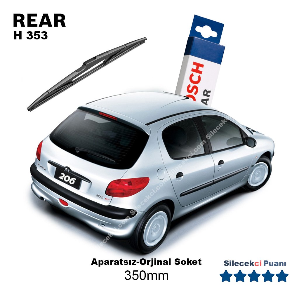 Peugeot 206 Arka Silecek (1998-2009) Bosch Rear H353