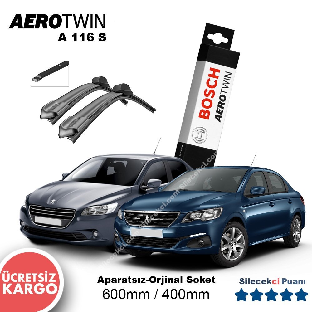 Peugeot 301 Silecek Takımı (2012-2020) Bosch Aerotwin A116S