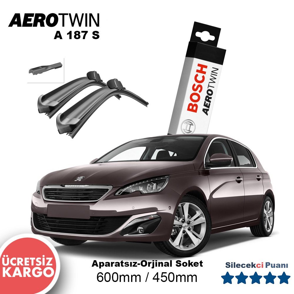 Peugeot 308 Silecek Takımı (2014-2021) Bosch Aerotwin A187S