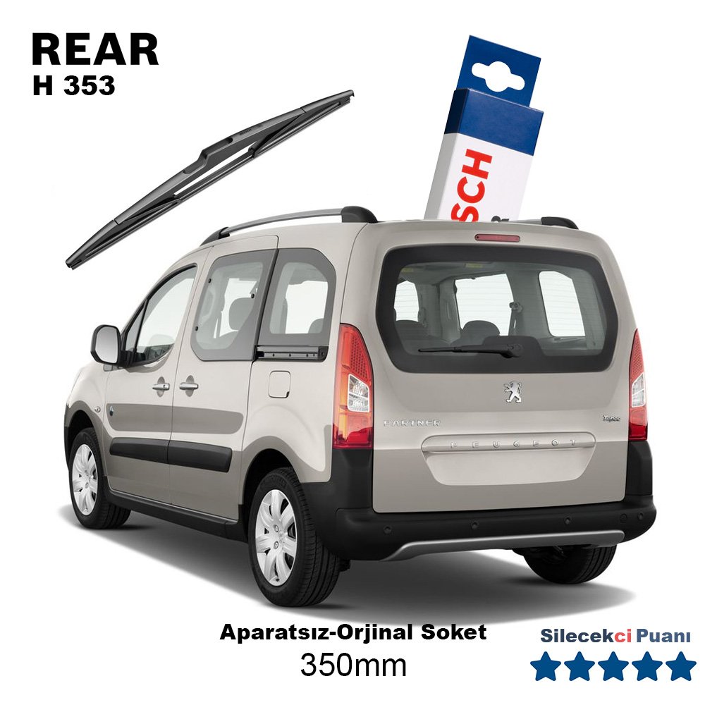 Peugeot Partner Arka Silecek (2008-2018) Bosch Rear H353
