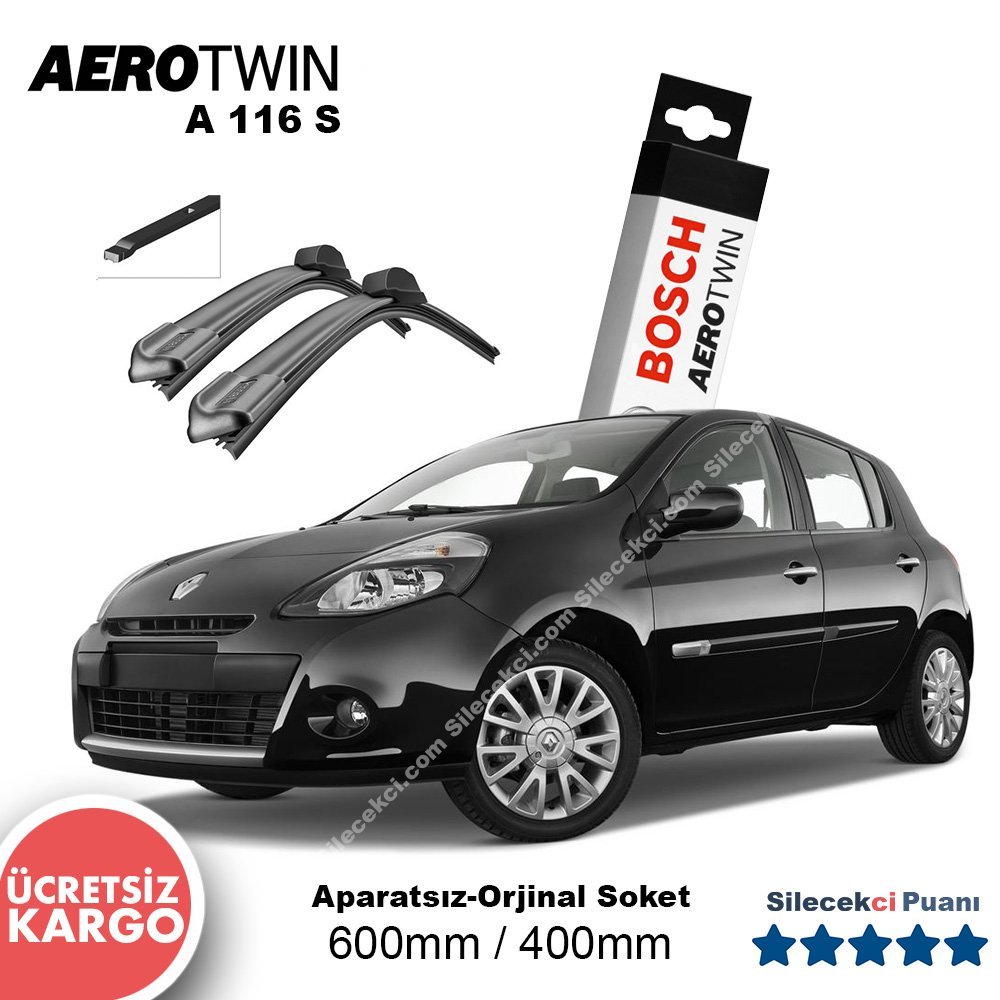 Renault Clio 3 Silecek Takımı (2006-2011) Bosch Aerotwin A116S