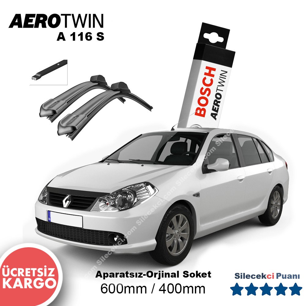 Renault Symbol Silecek Seti (2009-2012) Bosch Aerotwin A116S