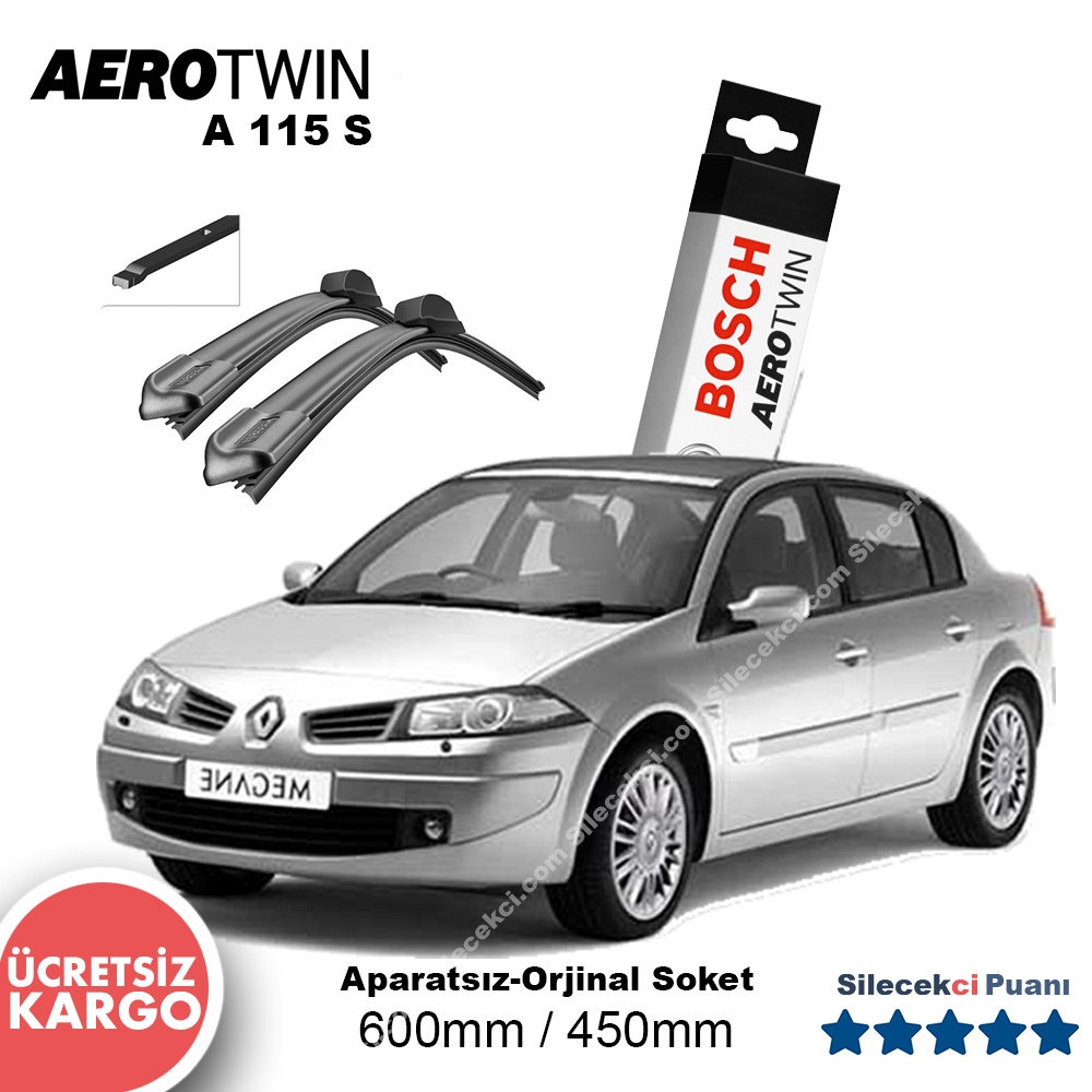 Renault Megane 2 Silecek (2006-2009) Bosch Aerotwin A115S