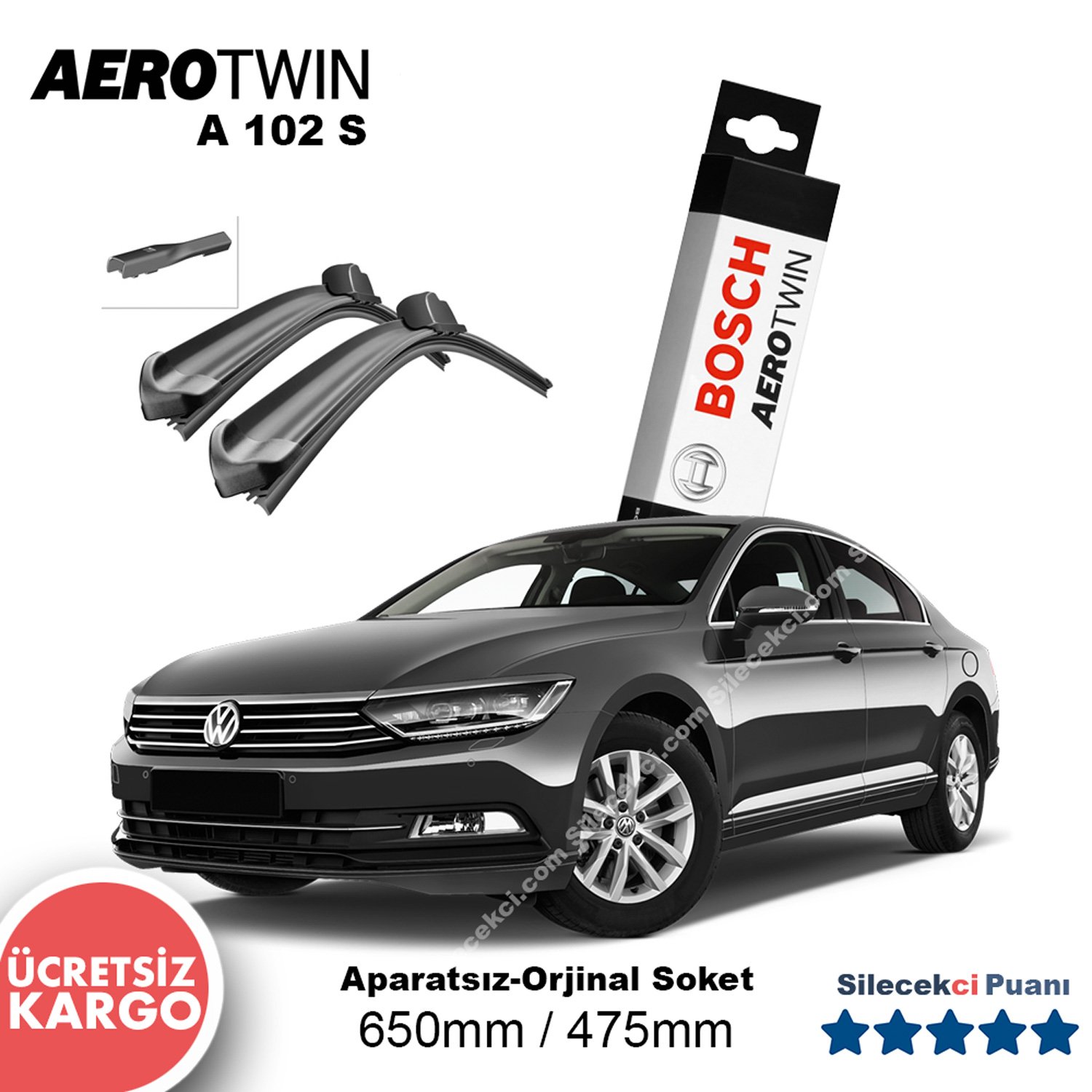 VW Passat Silecek Takımı (2015-2021) (B8 / B8.5) Bosch Aerotwin A102S