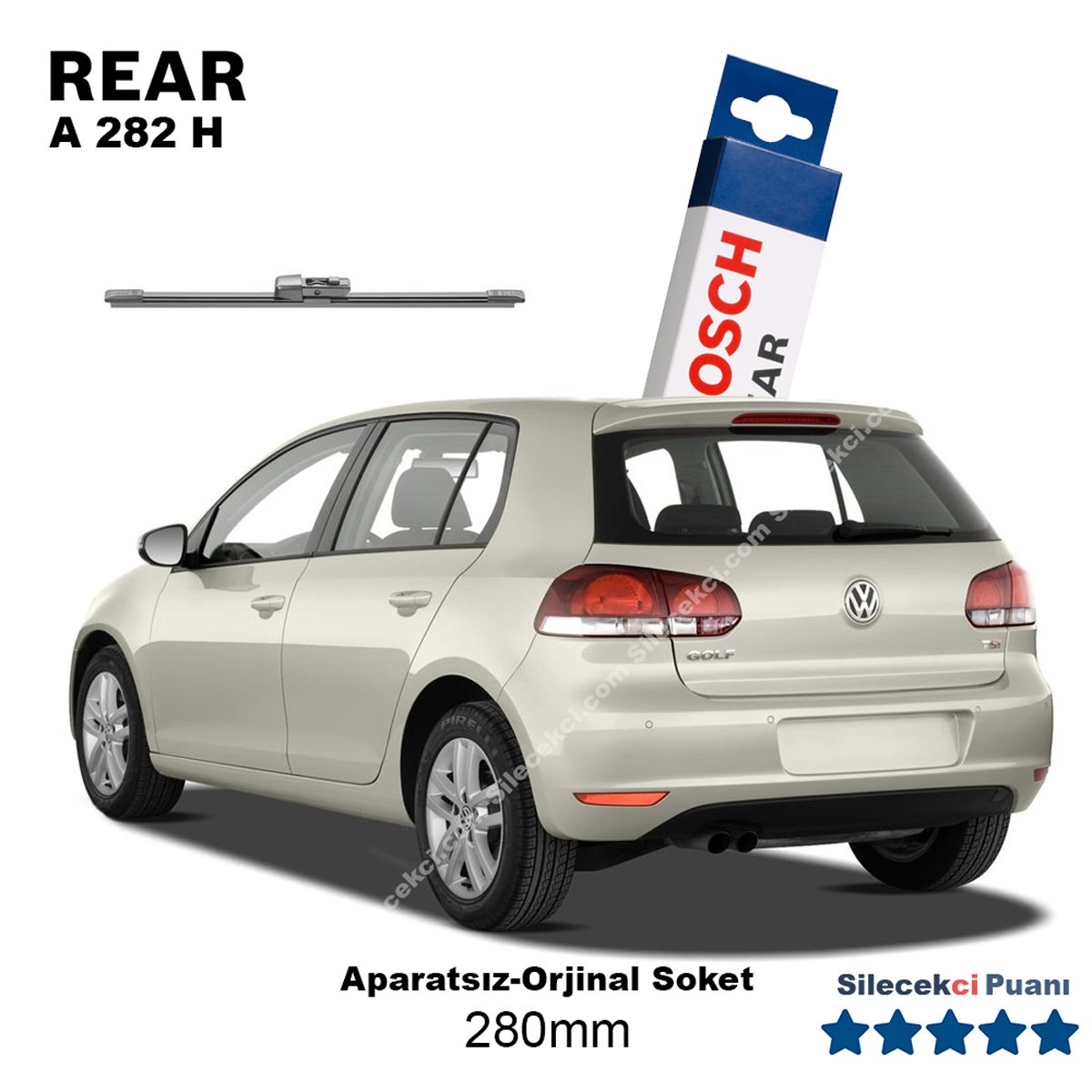 Vw Golf 6 Arka Silecek (2009-2012 5K1) Bosch Rear A282H