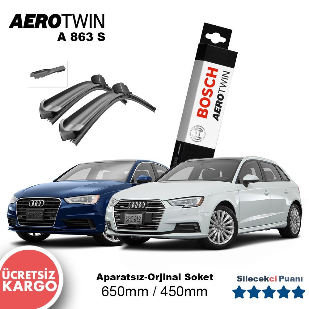 Audi A3 Silecek Takımı (2013-2019) Bosch Aerotwin A863S