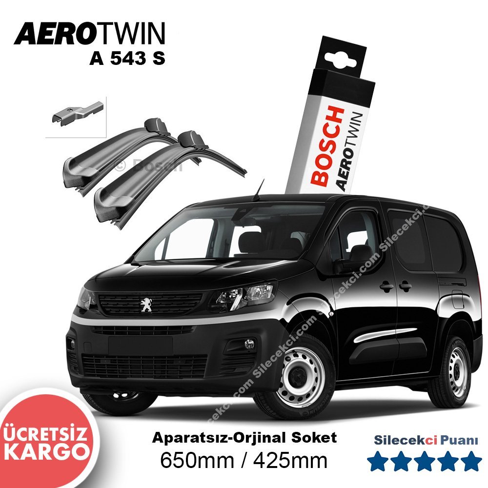 Peugeot Partner Silecek (2019-2022) Bosch Aerotwin A543S