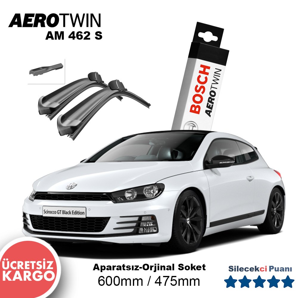 VW Scirocco Silecek Seti (2008-2017) Bosch Aerotwin AM462S