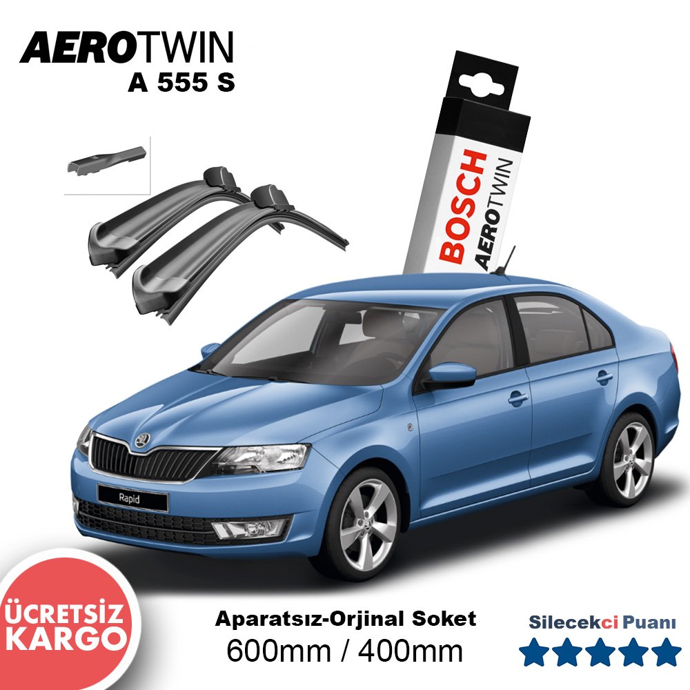 Skoda Rapid Silecek Takımı (2012-2019) Bosch Aerotwin A555S