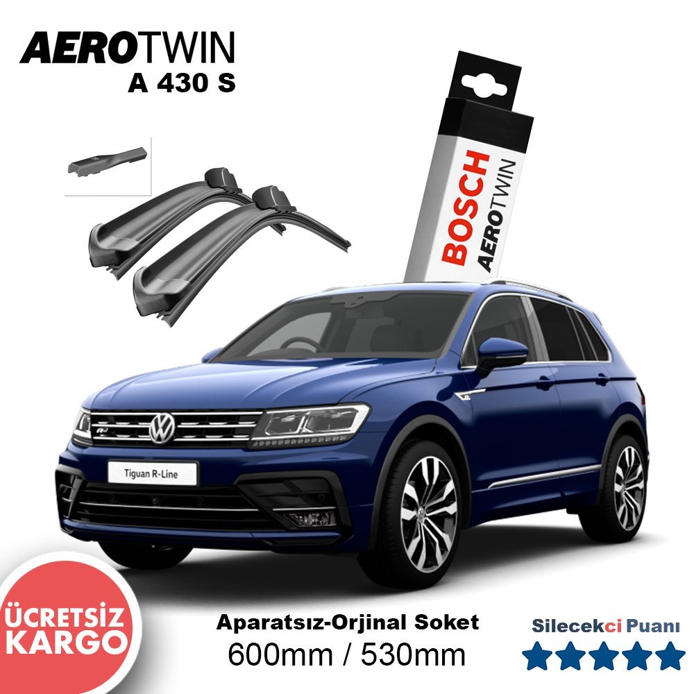 VW Tiguan Silecek Takımı (2016-2021) Bosch Aerotwin A244S