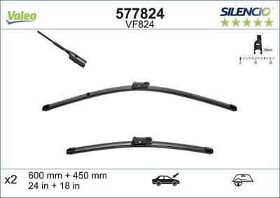 Valeo Silencio VF824 (577824) Ön Silecek Seti (600 / 450 mm)