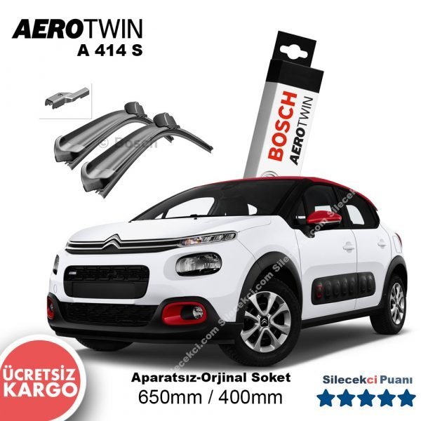 Citroen C3 Silecek Seti (2017-2021) Bosch Aerotwin A414S