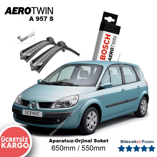 Renault Scenic Silecek Seti (2003-2005) Bosch Aerotwin A957S