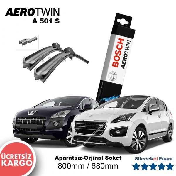 Peugeot 3008 Silecek Seti (2009-2016) Bosch Aerotwin A501S